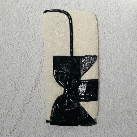 Lace & Leather Clutch - Picture 1 of 5